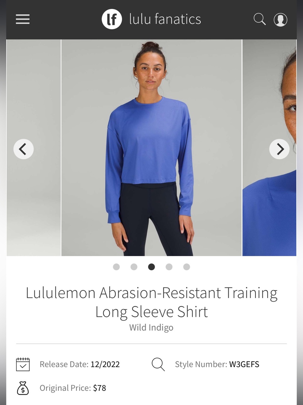 Lululemon Abrasion Resistant Training long sleeve